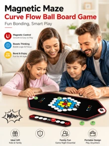 Curved Ball Magnetic Battle Game, Dual-Player Physical Launching Board Game, Interactive Party Entertainment Prop To Enhance Party Atmosphere And Christmas Carnival, Used For Logic Thinking, Strategic Thinking And Concentration Training, Educational Tabletop Game, Holiday Party Parent-Child Interactive Game, Suitable For Boys And Girls, Halloween, Christmas, Birthday Holiday Gift - Multicolor - View 3