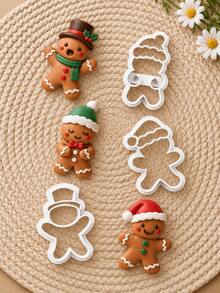 Gingerbread Clay Cutters For Earrings, Festive Polymer Clay Earring Cutter Mold, Beaded Round Frame Shape, Earring Making Supplies - White - View 3