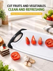 3pcs/1pc Set Non-Slip Black Cutting Board With Juice Groove Rim, Dishwasher , American Style Kitchen Chopping Mat, Multi-Size Food Cutting Board - View 6