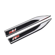 New 2pcs 3D Metal Rline R Line Logo Car Fender Side Wing Emblem Badge ...