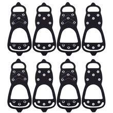 2/4 Pairs Ice Cleats For Shoes And Boots,Universal 8 Steel Studs Crampon Ice & Snow Grippers For Winter Hiking Climbing Ice Fishing,Anti-Slip - Multicolor - View 6