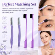 4PCS SET Dual Sided Edge Control Brush Comb 2 In 1 Baby Hair Brush Eyebrow Comb Hair Styling Tool For Hairline Bangs Salon Hairdressing Makeup Tool - Multicolor - View 6