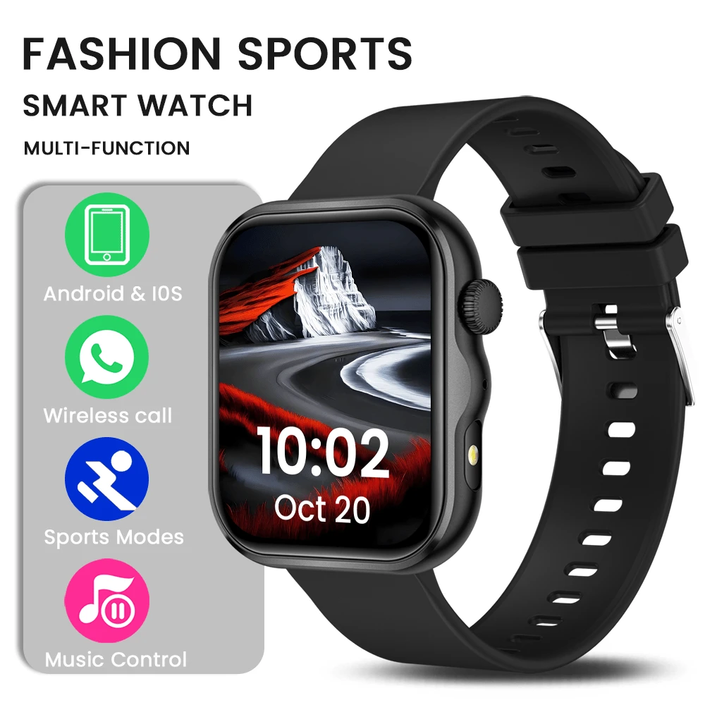 New Selected 1pc Men's & Women's Smart Watch, 1.83" Full Screen Touch, 300mAh Long Battery Life, With LED Light, Call/Answer Phone, Step Counting, Calorie, Sports Tracking, Alarm, Call & Message Notification; Multi-Function Sports Smart Watch, Compatible With Android And IOS Systems - Multicolor - View 1