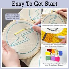 6pcs Coaster Set DIY Punch Needle Kit For Beginners – Includes Punch Needle, Yarn, Instructions, Hoop & Pre-Printed Fabric (Forest Animals). Creative Cup Decoration Or Gifting. 2D Printed Punch Needle Starter Kit - 6pcs - View 11