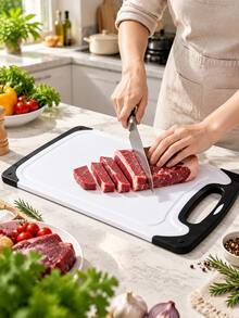 3pcs/1pc Set Non-Slip Black Cutting Board With Juice Groove Rim, Dishwasher , American Style Kitchen Chopping Mat, Multi-Size Food Cutting Board - View 14