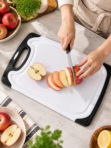 3pcs/1pc Set Non-Slip Black Cutting Board With Juice Groove Rim, Dishwasher , American Style Kitchen Chopping Mat, Multi-Size Food Cutting Board - View 2