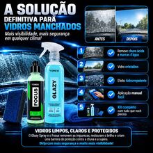 Kit Limpeza e Descontaminação de Vidros Vonixx: Glazy 500ml 4 em 1 + Focus 240ml + Taco de Carpete + Pano - A - Visão 9