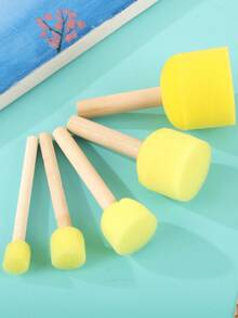 5 Pcs Yellow Sponge Brush, For Graffiti, Painting, And Art Projects - Round Mushroom Head - Painting Sponge - View 7