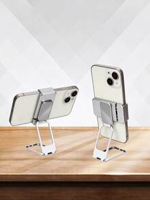 Ultra-Thin Foldable Phone Stand (Clip-On Or Adhesive) - Newly Upgraded 360° Rotating Metal Stand; Multi-Angle Foldable Desktop Phone Holder, Available In Clip-On And Adhesive Versions (Silver, Black, Rose Gold), Christmas Gift - Multicolor - View 7