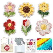 6pcs Coaster Set DIY Punch Needle Kit For Beginners – Includes Punch Needle, Yarn, Instructions, Hoop & Pre-Printed Fabric (Different Flowers). Creative Cup Decoration Or Gifting. 2D Printed Punch Needle Starter Kit - 6pcs - View 13