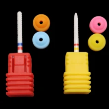 3Pcs Ceramic Nail Drill Bit Set With 2 Dust Caps, Coarse Medium Fine Grit Electric Nail File Bit For Gel Polish Removal - Multicolor - View 9