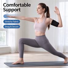 1Pc Elastic Sports Phone Armband, Lightweight Running Arm Sleeve Holder For Gym Workout - Black - View 4