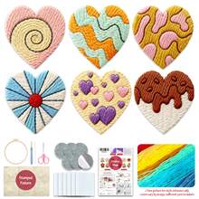 6pcs Coaster Set DIY Punch Needle Kit For Beginners – Includes Punch Needle, Yarn, Instructions, Hoop & Pre-Printed Fabric (Heart-Warming Scenery). Creative Cup Decoration Or Gifting. 2D Printed Punch Needle Starter Kit - 6pcs - View 13