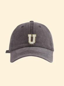 1pc Baseball Cap With A-Z Letter, Classic Snapback Hat, Lightweight Breathable Sun Protection Hat, Suitable For Daily Commute, Street And Casual Wear - Brown - View 25