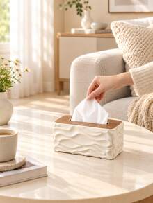 1 buah Kotak Tisu, Kotak Tisu Gaya Modern, Dekorasi Pola Bergelombang Gaya Krem INS, Tutup Kayu Solid, Muat Berbagai Ukuran Tisu, Cocok untuk Meja Rias Kamar Mandi, Kamar Tidur, Meja Rias, Penyimpanan Kamar Mandi, Perlengkapan Dapur, Dekorasi Dapur, Dekorasi Ruang Tamu - MultiWarna - View 4