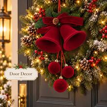 Christmas Bow Bell Decoration Hanging Ornament For Tree Door Wall - 1PC - View 1