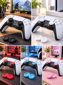 10pcs Controller Joystick Caps, Colorful TPU Joystick Replacement Covers, Anti-Slip Textured Analog Joystick Repair Caps, No Disassembly Required, Suitable For DualSense Game Controller Mushroom Joystick Caps, Gaming Accessories - View 1