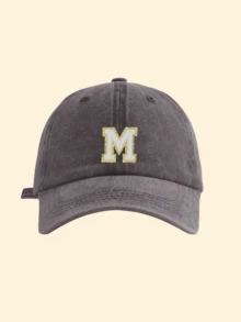 1pc Baseball Cap With A-Z Letter, Classic Snapback Hat, Lightweight Breathable Sun Protection Hat, Suitable For Daily Commute, Street And Casual Wear - Brown - View 8