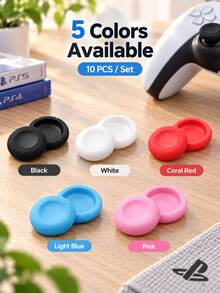 10pcs Controller Joystick Caps, Colorful TPU Joystick Replacement Covers, Anti-Slip Textured Analog Joystick Repair Caps, No Disassembly Required, Suitable For DualSense Game Controller Mushroom Joystick Caps, Gaming Accessories - View 11