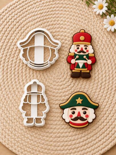 Nutcracker Soldier Clay Cutters For Earrings, Festive Polymer Clay Earring Cutter Mold, Red Coat Shape, Earring Making Supplies