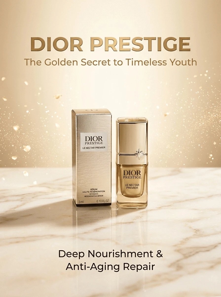 Dior Prestige Flower Secret Revitalizing Essence 3ml Sample, Honey Gold Tube Repair Serum, Travel Size Portable For Business Trips, Sample Trial, Holiday Gift For Girlfriend - Nectar Gold Tube Serum - View 1