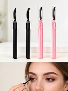 Reusable Pink Eyelash Spoolie Brush With Clear Dust-Proof Tube, Portable Mascara Wand Lash & Eyebrow Makeup Applicator Tool - Multicolor - View 7