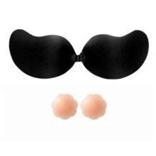 4/2/1pc Plus Size Invisible Halter Neck Bra, Women's Backless Strapless Bra, Push-Up Lift Bra, Breathable All Season - Multicolor - View 10