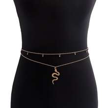 Minimalist Creative Personalized Snake-Shaped Women's Decorative Chain Waist Belt - Gold - View 4