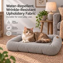 Floor Pet Cushion – Water-Repellent & Wrinkle-Resistant Pet Bed With 5 Cm Foam Core, Soft Fiber Filling & Washable Cover For Cats And Dogs - Grey - View 8
