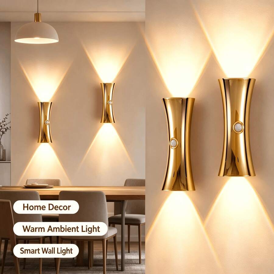 Wireless LED Wall Light With Touch Dimming And Motion Sensor, Smart Sensing Wall Lamp, Indoor LED Magnetic Night Light, Eye-Protection Ambient Light, 800mAh USB Rechargeable Night Light, Suitable For Stairs, Porch, Hallway, Bathroom, Bedroom