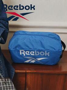 Reebok Unisex Printed Sports Storage Bag, Portable Large Capacity Travel Toiletry Bag, Lightweight Gym Bag - Blue - View 2