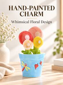 1 Set Cute Butterfly Petal Ceramic Measuring Spoons With Base, Baking Scale, Salt And Sugar Spoon For Home Kitchen - Multicolor - View 3