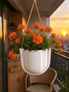 Hanging Planter Pot For Balcony, Hanging Basket For Green Plants, Indoor Courtyard Hemp Rope Hanging Flower Pot, Hanging Planter For Spider Plant, Pothos, Potted Plants, Creative Home Aerial Gardening Planting Pot - Hanging Flower Pot - View 9