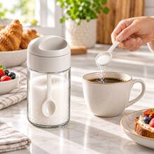 /5/3/2/1pc Sealed Glass Seasoning Jar With Integrated Spoon Lid, Moisture-Proof Plastic Spice Container, Transparent Lid, Suitable For Home Kitchen, Ideal For Storing Herbs And Spices - Multicolor - View 11