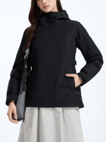 CAMEL CROWN Women's Goose Down Padded Jacket 90% Down Content 700 Fill Power Graphene Heating Lining, Windproof Water-Repellent Warm Outdoor Coat - Phantom Black - View 4
