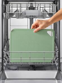 3-Piece Plastic Kitchen Cutting Board Set, Multiple Sizes, Non-Slip, Suitable For Cooking, Portable For Camping, With Handle, Sage Green - Multicolor - View 5