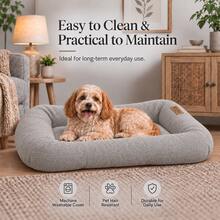 Floor Pet Cushion – Water-Repellent & Wrinkle-Resistant Pet Bed With 5 Cm Foam Core, Soft Fiber Filling & Washable Cover For Cats And Dogs - Grey - View 6