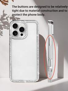Luxury Shiny Rhinestone Glitter Shockproof Basic Phone Case Compatible With Iphone 18 Pro Max17/16 15 14 Plus 13 12 11 Pro Max/6D Electroplated Periphery Back Cover Great Spring Birthday Anniversary Gift - Clear - View 8