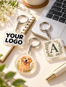 Personalized Photo Keychain, Gift For Her/Him, Wholesale Custom Logo Keychain, Bulk Acrylic Keyring, Suitable For Business, Events And Promotions, Christmas, Halloween - Multicolor - View 8
