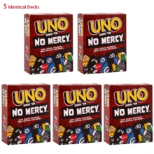 Mattel Authentic UNO No Mercy Card Game, Ruthless Edition, Permainan Meja Multiplayer untuk Pesta 2-10 Pemain, Mainan Santai Puzzle Pesta (Versi Lengkap 168 Kartu) - Kartu Seri Merciless HWV18 UNO - View 8