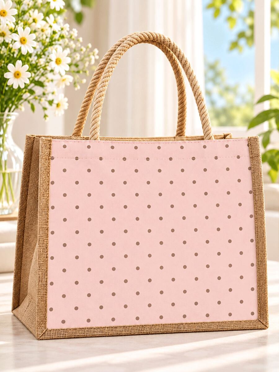 New Fresh Polka Dot Pattern Tote Bag | Women's Storage Bag | Makeup Bag ...