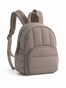Women's Quilted Mini Backpack, Lightweight Down-Feel Shoulder Bag With Front Pocket, Adjustable Straps, Suitable For Travel, Shopping And Commuting Casual Daily Use - Multicolor - View 9