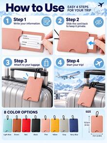 PU Boarding Pass Hidden Pull-Out Travel Luggage Tag Lanyard Portable Luggage Label Boarding Identification - Multicolor - View 9