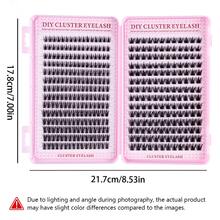 MEM 640/300pcs 10-16mm D Curl Cluster False Eyelashes, 30D-90D Dense Segmented Lashes, Suitable For Beginners DIY Eyelash Extensions, Ideal For Daily Use, Travel, Wedding And Party, Perfect Christmas And Halloween Gift, Eyelash Clusters - Black - View 10