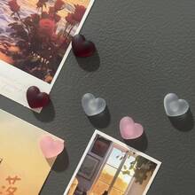 2pcs/5pcs/8pcs/10pcs Matte Frosted Heart Fridge Magnet Decorative Refrigerator Sticker For Home Kitchen Door - Multicolor - View 2