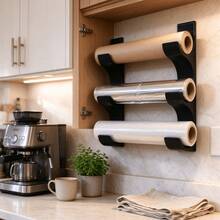 2pcs Wall-Mounted Kitchen Paper/Cling Film/Aluminum Foil Roll Holder, Can Store 3 Rolls, Suitable For Rolls With Diameter Within 50mm, Space-Saving, No-Drill Installation - Multicolor - View 4