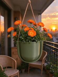 Hanging Planter Pot For Balcony, Hanging Basket For Green Plants, Indoor Courtyard Hemp Rope Hanging Flower Pot, Hanging Planter For Spider Plant, Pothos, Potted Plants, Creative Home Aerial Gardening Planting Pot - Hanging Flower Pot - View 6