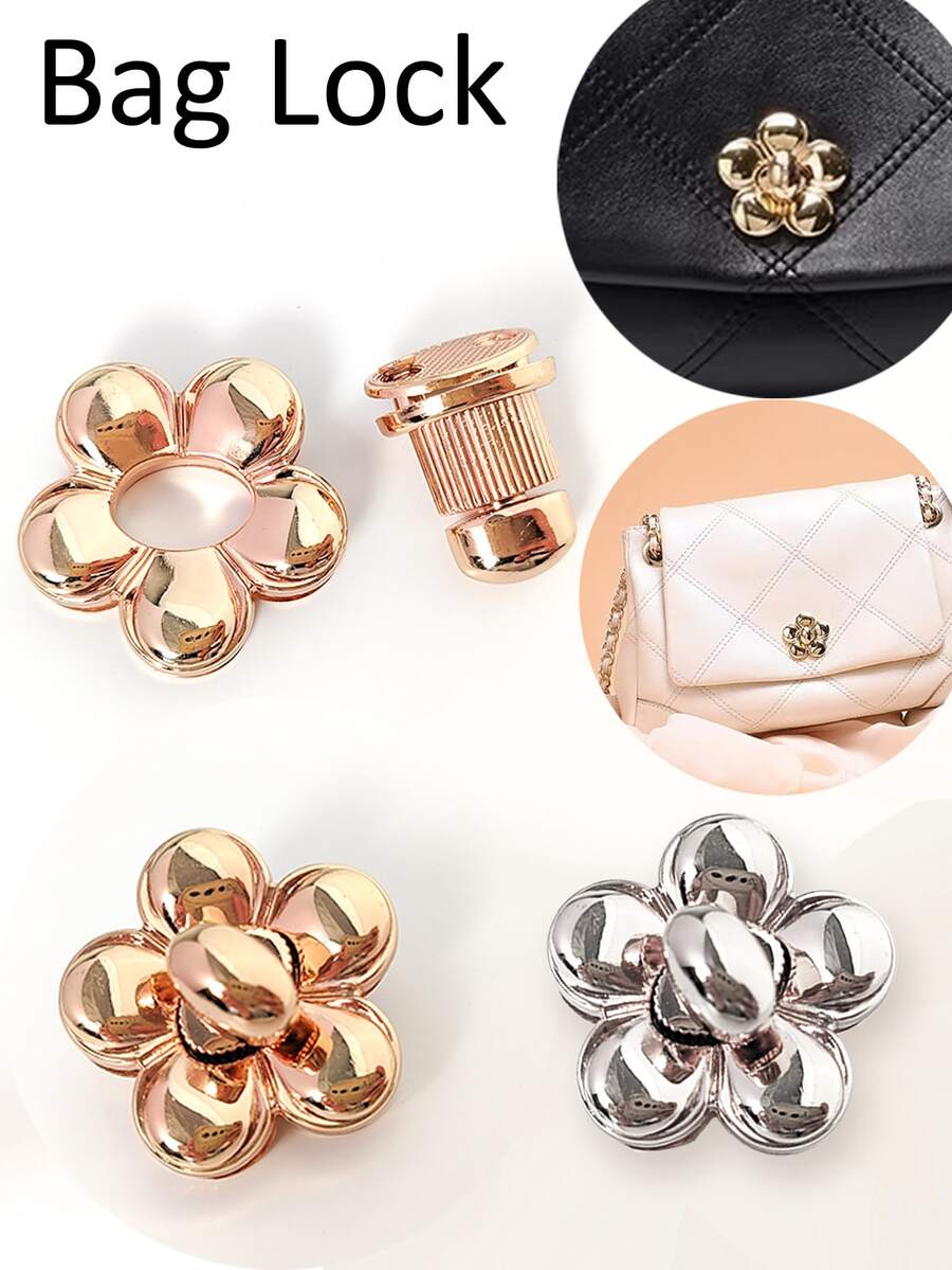 1pc Flower-Shaped Metal Clasp Lock, Plum Blossom Rotating Twist Lock ...