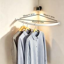 Curved Heavy Duty Wall Mounted Elegant Closet Rod Space-Saving Closet Storage Easy To Install Suitable For Entryway Closet Bathroom Closet Corner Multi-Functional Closet Storage Rod Mother's Day Christmas Halloween Gift - Multicolor - View 13