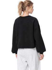 Nike New Women's Sportswear Loose-Fit Minimalist Pullover Sweatshirt - Black - View 2